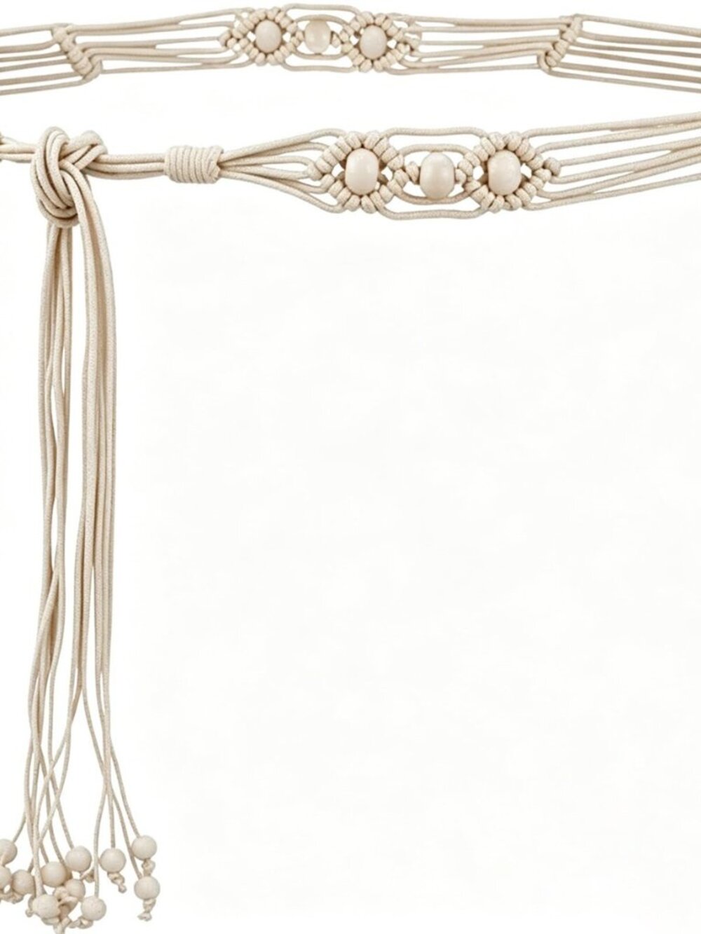 Boho Rope Belt Vintage Western Braided Woven Tassel Beaded Tie Waistband Rope